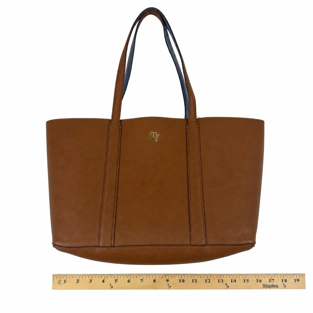 Tommy Hilfiger Women Brown Pebbled Faux Leather Tote Bag XW08381 970 0HD